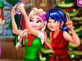 Игра Леди Баг и Эльза: рождественское селфи онлайн Игра Леди Баг и Эльза: рождественское селфи онлайн