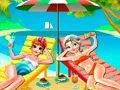 Игра Пляжное селфи Эльзы и Анны онлайн Игра Пляжное селфи Эльзы и Анны онлайн