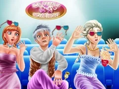 Игра Вечер кино с ледяной семьей онлайн Игра Вечер кино с ледяной семьей онлайн