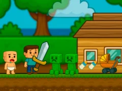 Игра Малыш Нуб, помоги! Стив онлайн