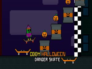 Игра Обби Хеллоуин: Опасный скейт онлайн