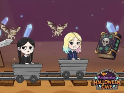 Игра Уэнсдей в пещере Хэллоуина онлайн