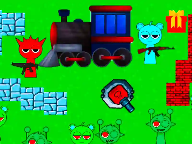 Игра Спрунки: Защита поезда онлайн Игра Спрунки: Защита поезда онлайн