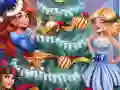 Игра Девушки наряжают рождественскую ёлку онлайн Игра Девушки наряжают рождественскую ёлку онлайн