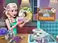 Игра Ледяная королева моет блюда онлайн Игра Ледяная королева моет блюда онлайн