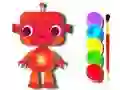Back to School: Robot Coloring Book