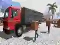 Asian offroad cargo truck driver
