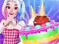 Cute Doll Cooking Cakes