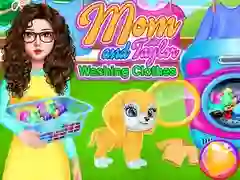 Игра Мама и Тейлор стирают одежду онлайн Игра Мама и Тейлор стирают одежду онлайн