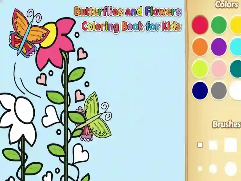 Игра Книжка раскраска для детей: Бабочки и цветы онлайн