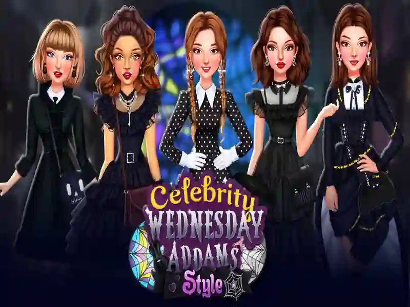 Игра Знаменитости в стиле Уэнсдей Аддамс онлайн Игра Знаменитости в стиле Уэнсдей Аддамс онлайн