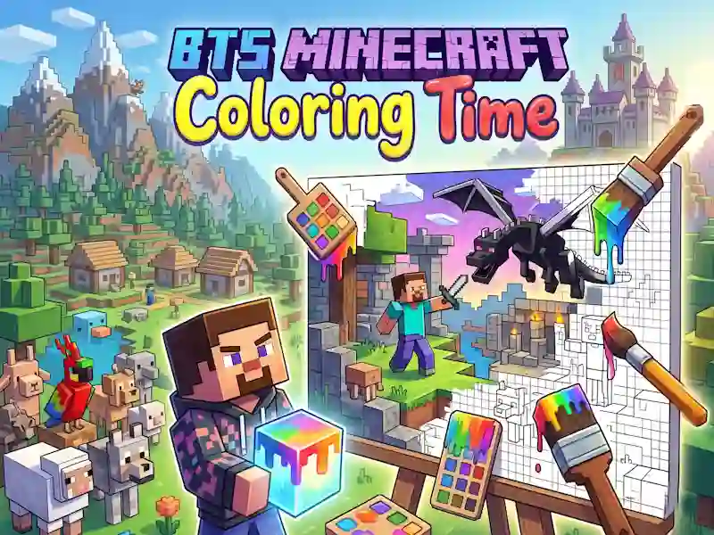 BTS Minecraft Coloring Time