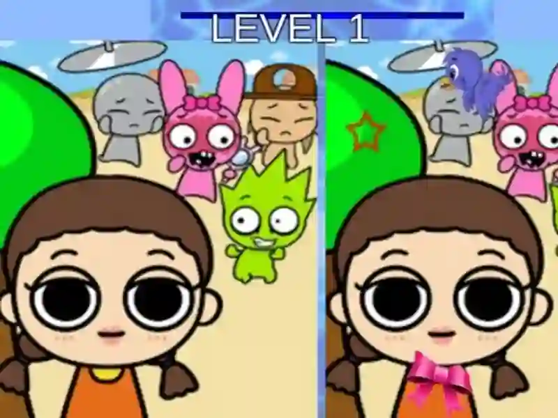 Игра Спрунки и Игра в Кальмара: Найди отличия онлайн Игра Спрунки и Игра в Кальмара: Найди отличия онлайн