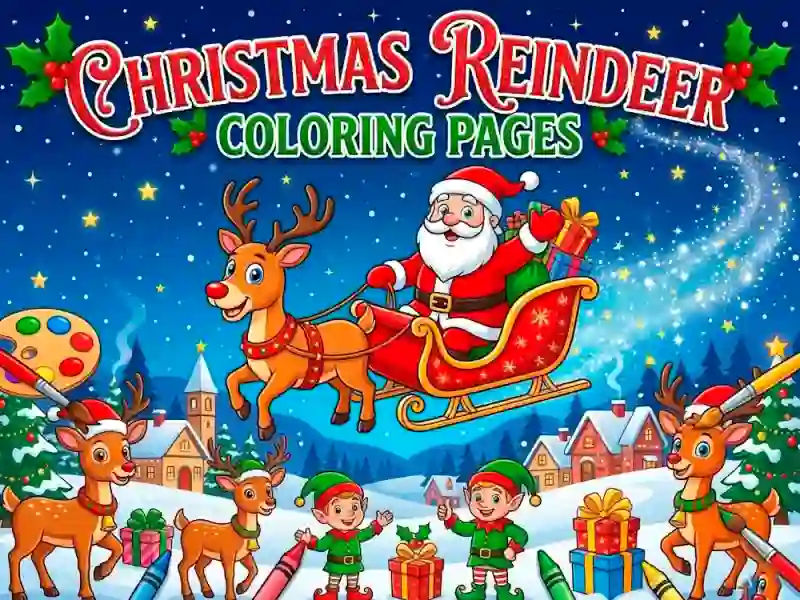 Christmas Reindeer Coloring Pages