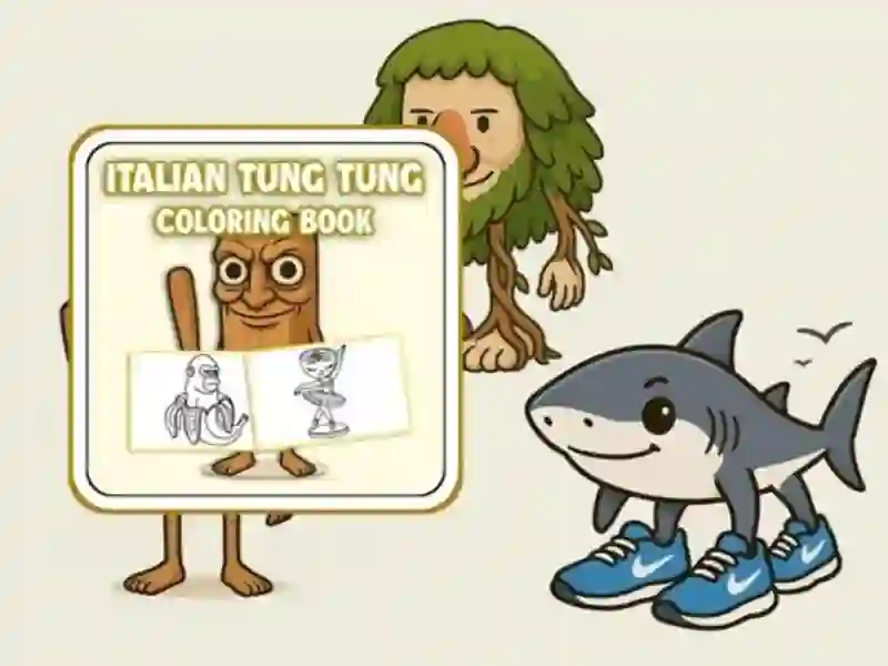 Игра Тунг Тунг Сахур: Книжка раскраска онлайн Игра Тунг Тунг Сахур: Книжка раскраска онлайн