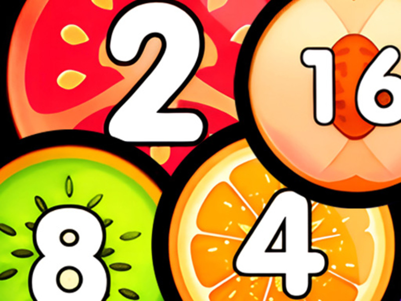 Игра Объединить стреляя шарики 2048 Соединяем Фрукты онлайн